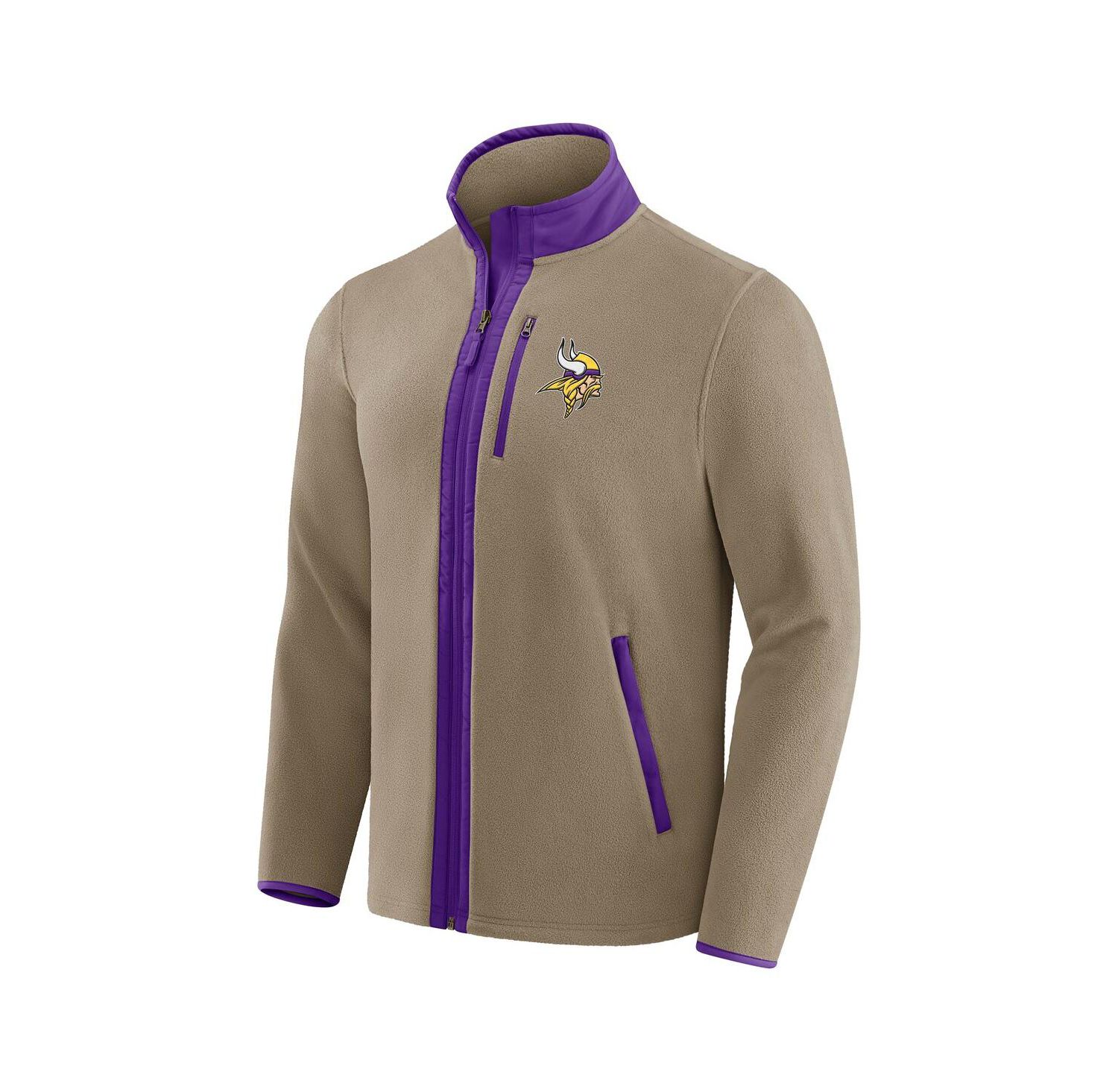 Darius Rucker Collection by Men's Tan Minnesota Vikings Heavyweight Polar Fleece Full-Zip Jacket