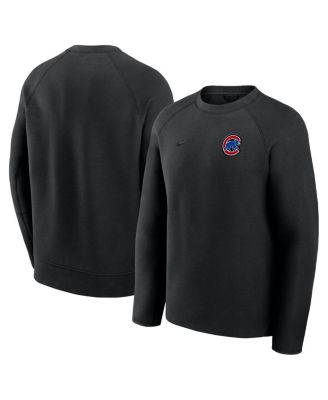 Nike - Men's Black Chicago Cubs Tech Fleece Raglan Sweatshirt