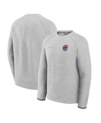 Nike - Men's Heather Charcoal Chicago Cubs Tech Fleece Raglan Sweatshirt