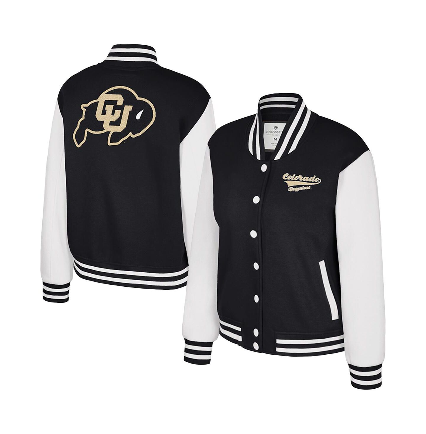 Женская куртка Colosseum Black Colorado Buffaloes French Baguette Full Snap Fleece — фото 1