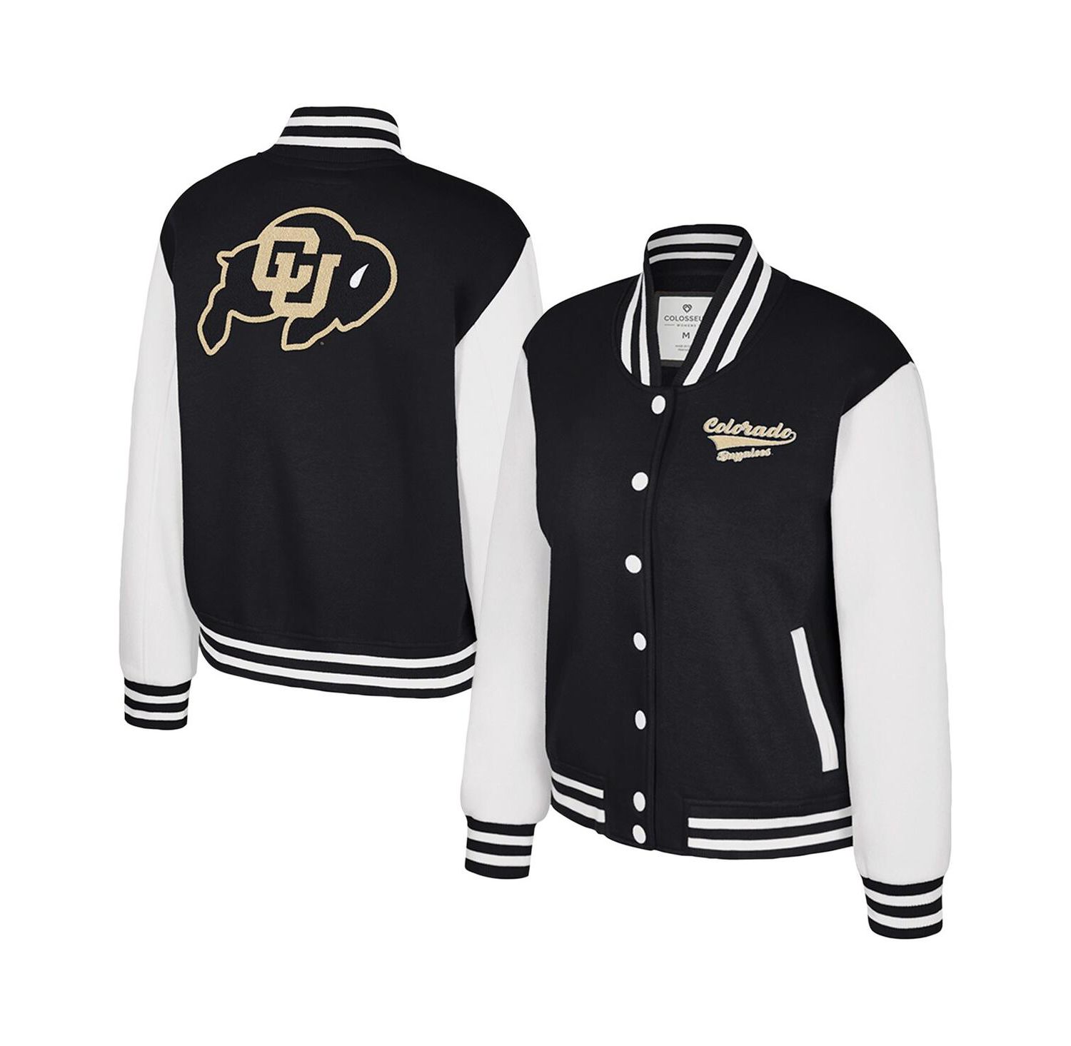 Women's Black Colorado Buffaloes French Baguette Full Snap Fleece Jacket