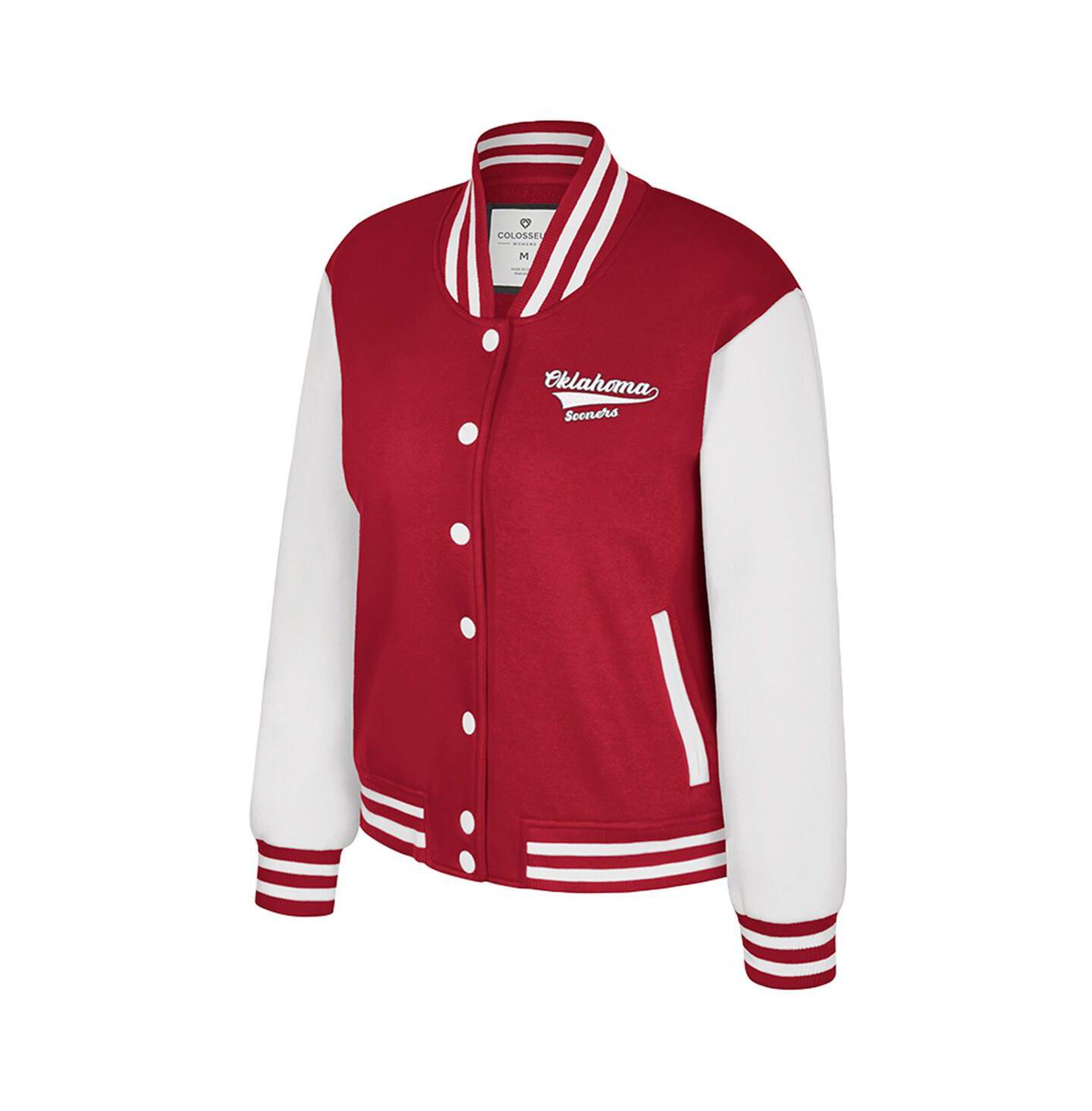 Женская куртка Colosseum Crimson Oklahoma Sooners French Baguette Full Snap Fleece — фото 2