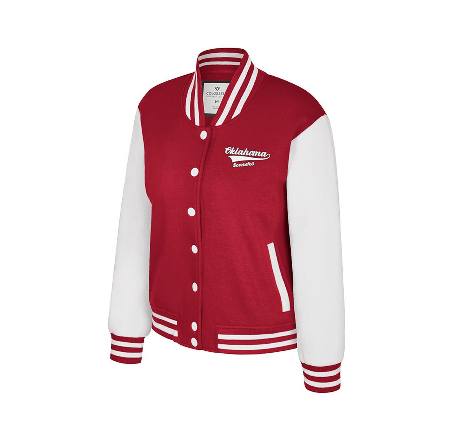 Women's Crimson Oklahoma Sooners French Baguette Full Snap Fleece Jacket