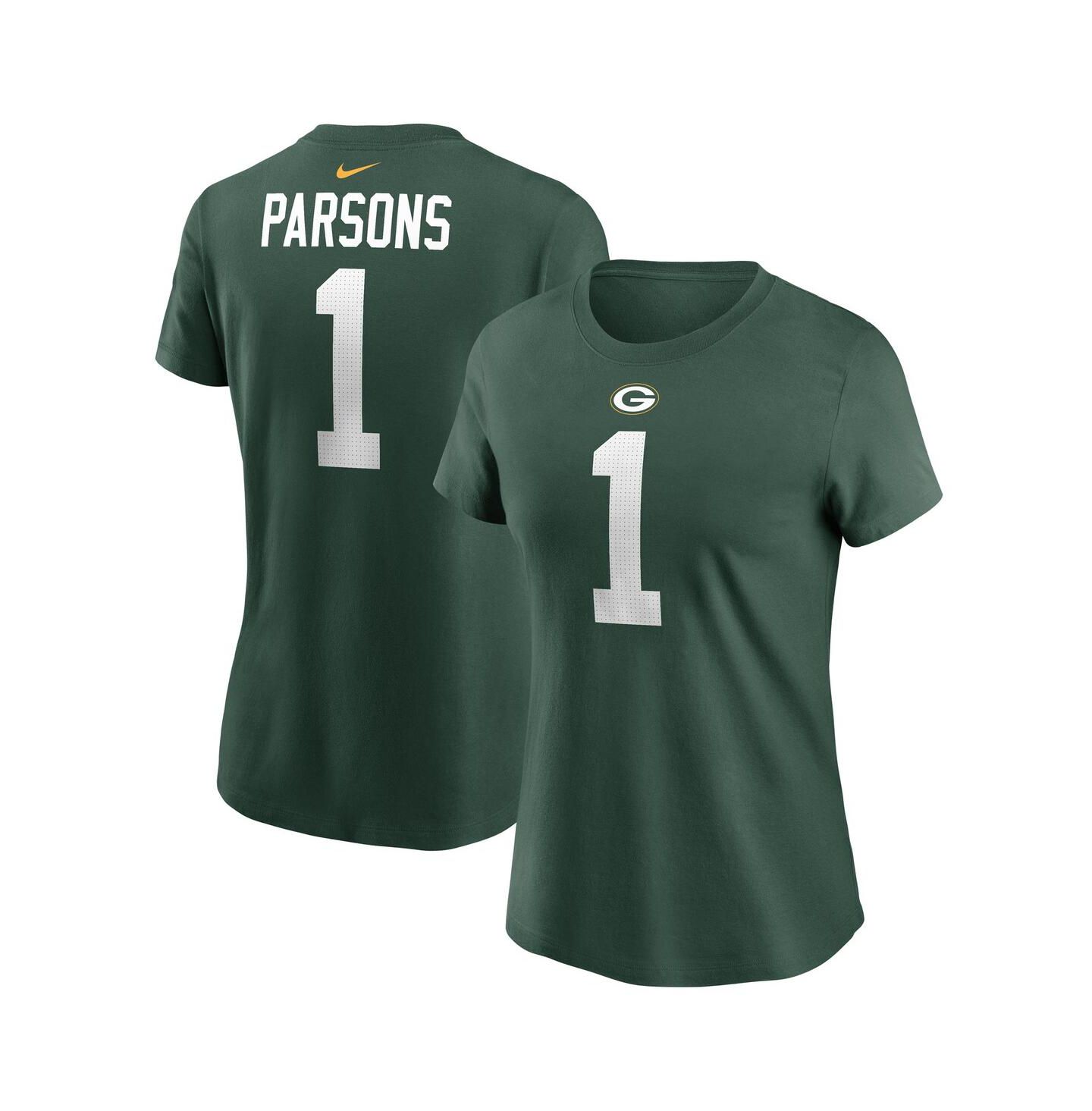 Женская футболка Nike Micah Parsons Green Green Bay Packers Name & Number — фото 1