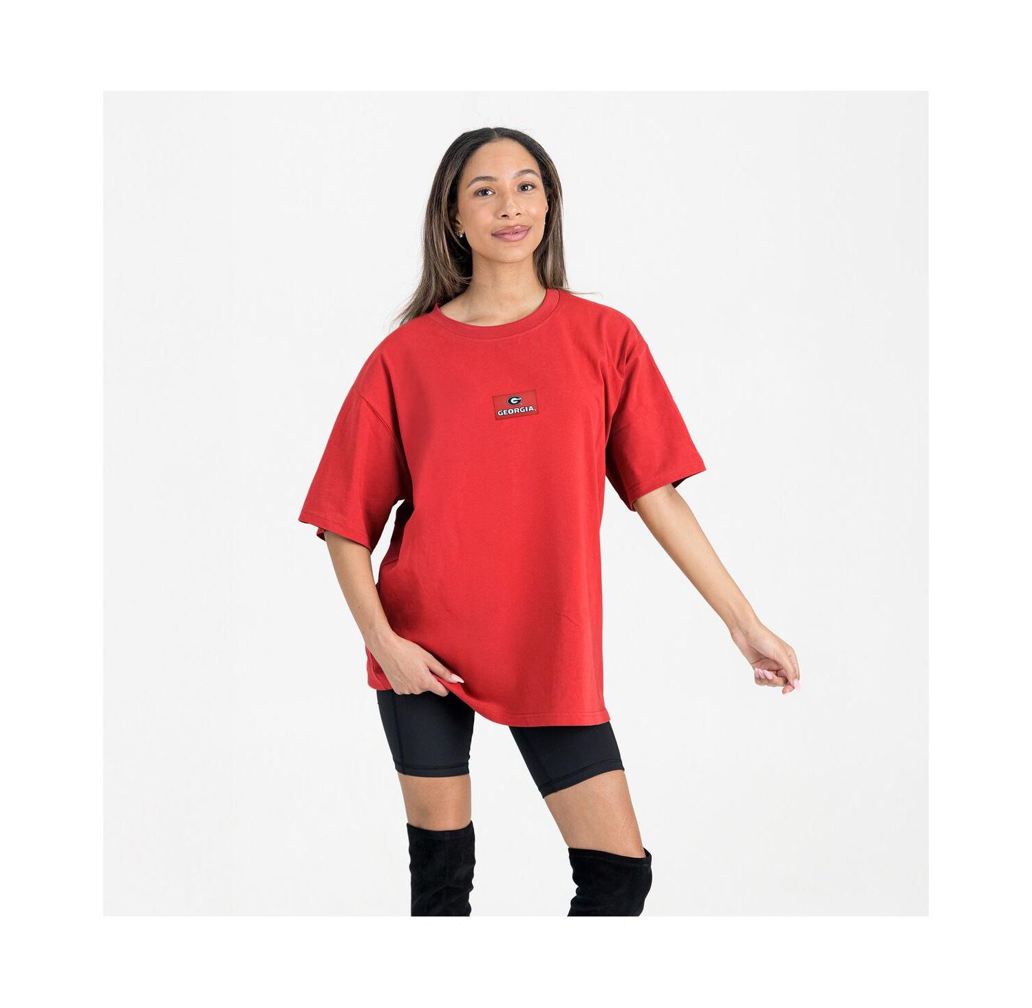 Women's Red Georgia Bulldogs Oversized Back at Ya T-Shirt