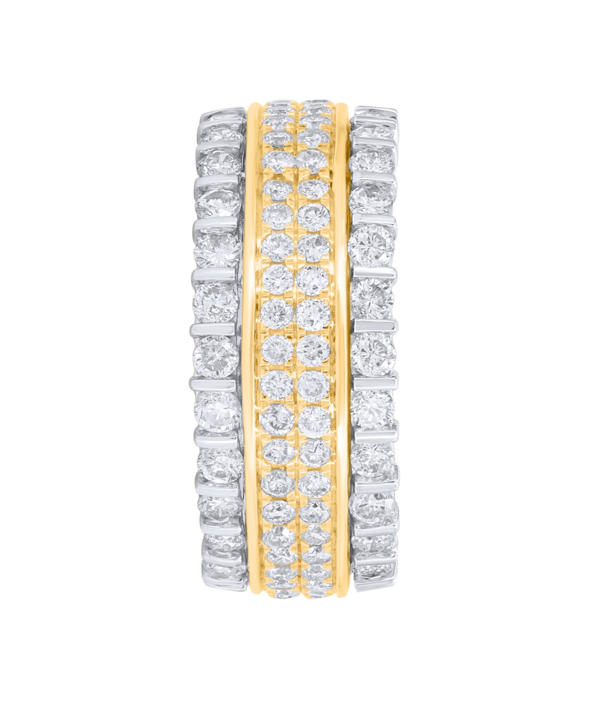 Macy's Round Diamond Ring (2.50 Ct. T.w.) In 14k Yellow And White Gold In Gold