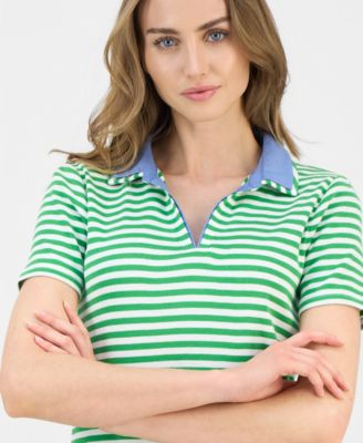 Women's Cotton Double-Collar Polo T-Shirt