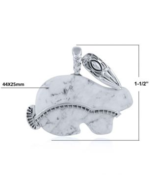 Sterling Silver White Howlite Rabbit "Trickster" Pendant Enhancer