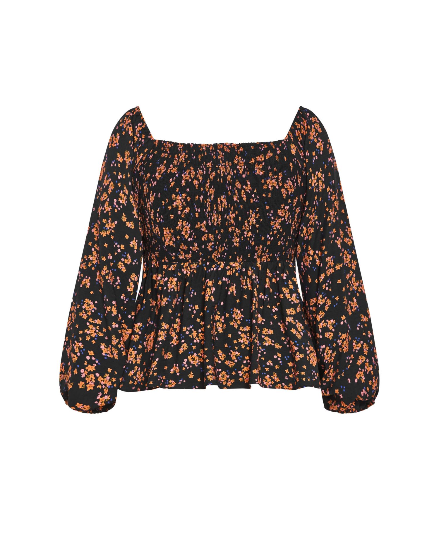 Plus Size Gigi Long Sleeve Daisy Print Top