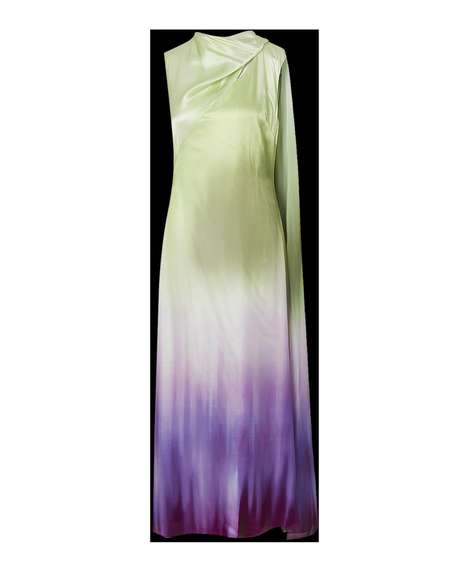 Women's Ombre Satin Cape Midi Dress