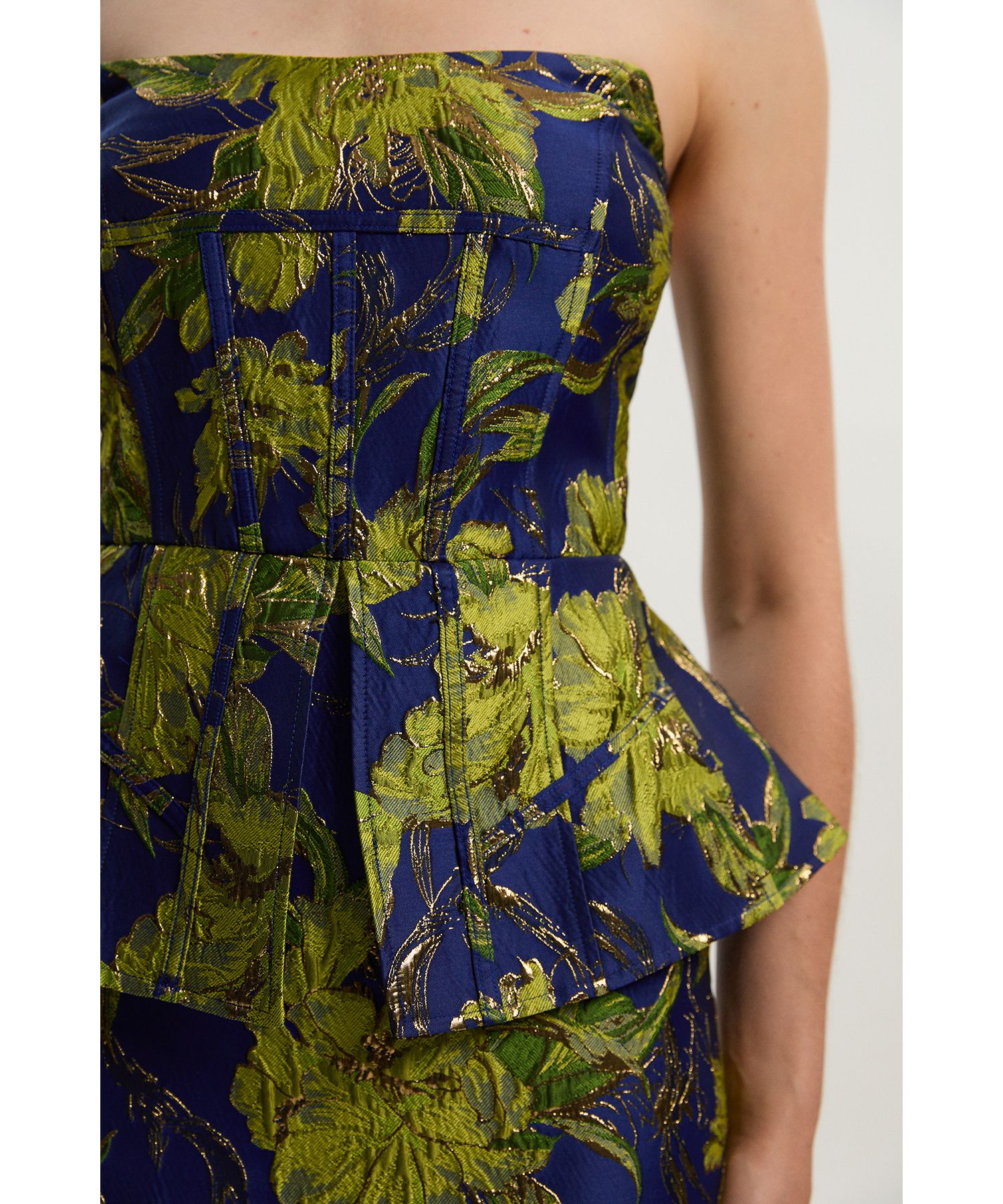 Women's Floral Jacquard Midi Pencil Dress