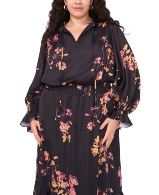 Plus Size Long-Sleeve Maxi Dress