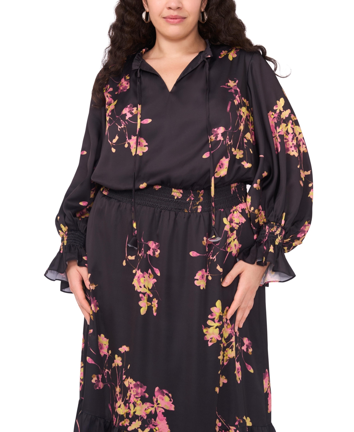 Vince Camuto Plus Long-Sleeve Maxi Dress