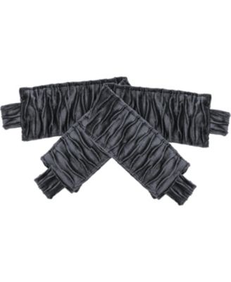 Christmas Essentials Light Filtering Complete Attached Velvet Window Curtains & Valance Set - Christmas Burgundy