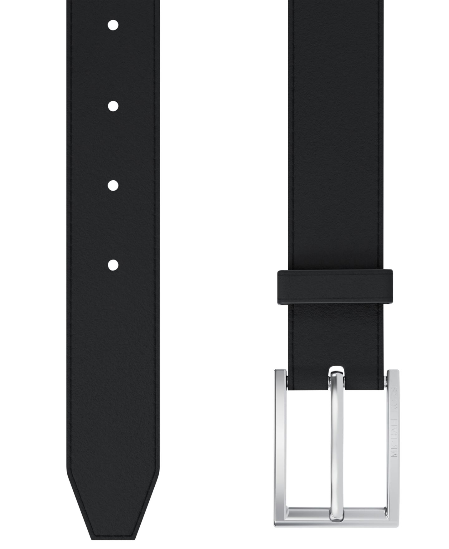 Мужской ремень Michael Kors 31MM Rectangular Dress Belt, цвет: Чёрный — фото 3
