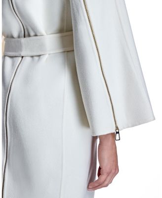 Women's Wool Blend Belted Trim Coat