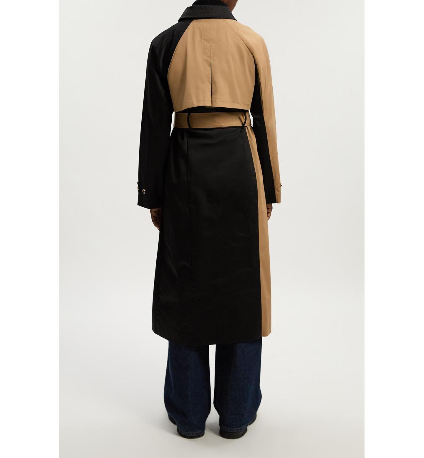 Женское пальто Karen Millen Color Block Belted Tailored Trench, цвет: Верблюжий — фото 7