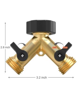 2-Pack Garden Hose Splitter Heavy Duty Brass Y Connector