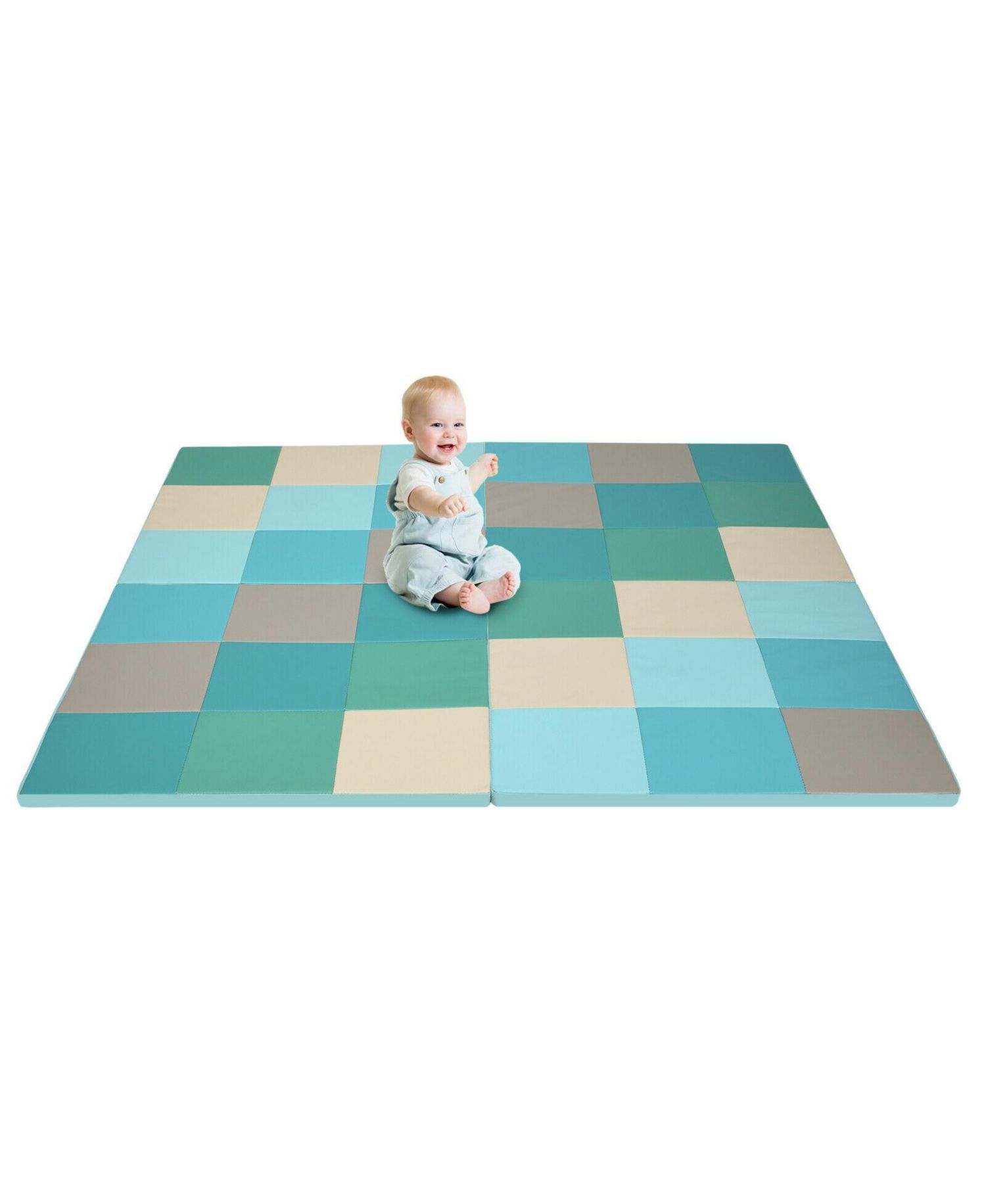 58 Inch Toddler Folding Foam Play Mat Baby Activity Play Mat