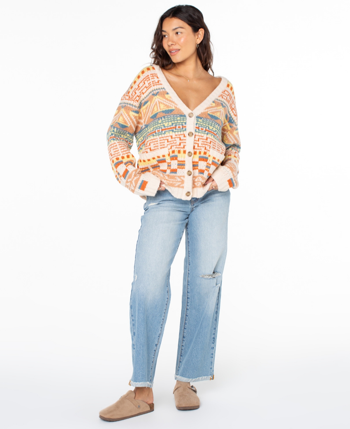 Roxy Women's Long Sleeve Tamarindo Cardigan Sweater In Multi