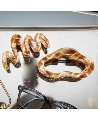 Large Luxe Wavy Claw Clip – Caramel Marble