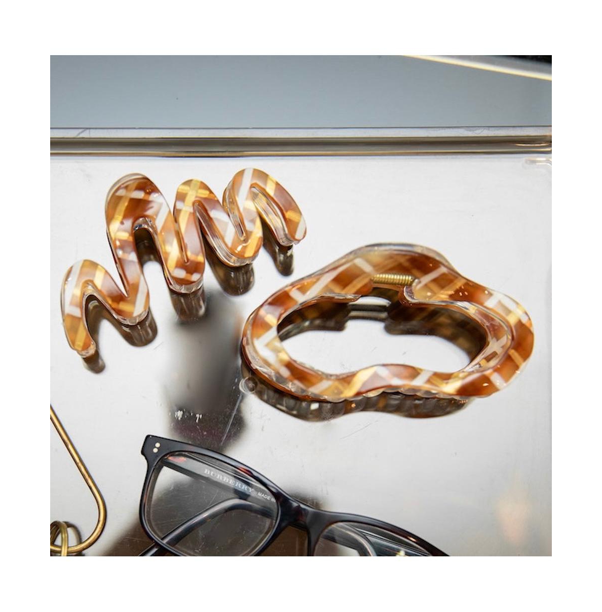 Headbands of Hope Large Luxe Wavy Claw Clip – Caramel Marble