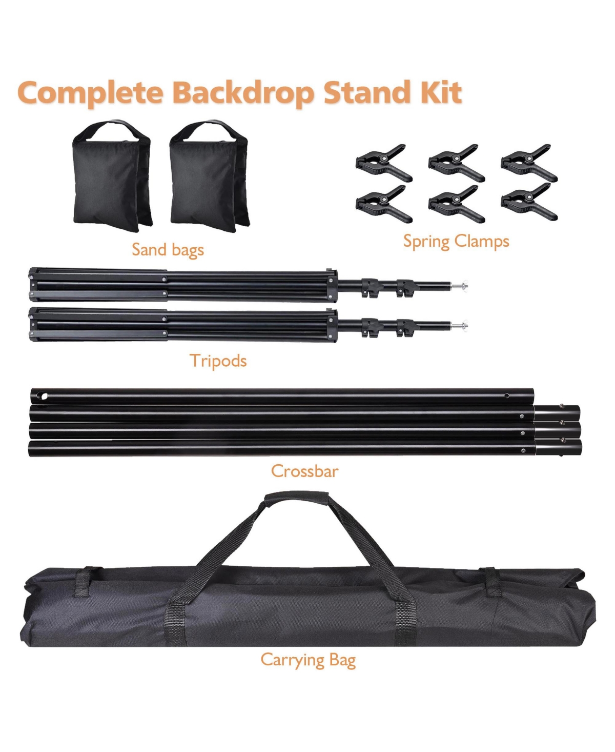 Yescom 5 Sets of 7x10 Ft Backdrop Stand Party Decor Baby Shower Backdrop Support Studio