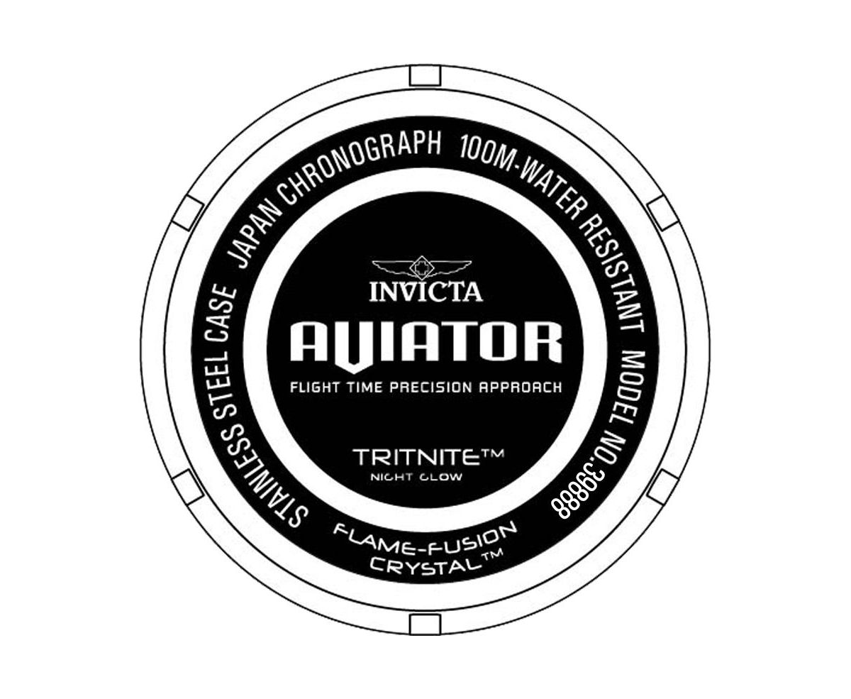 Invicta Men's Aviator Quartz Multifunction Black Dial Watch