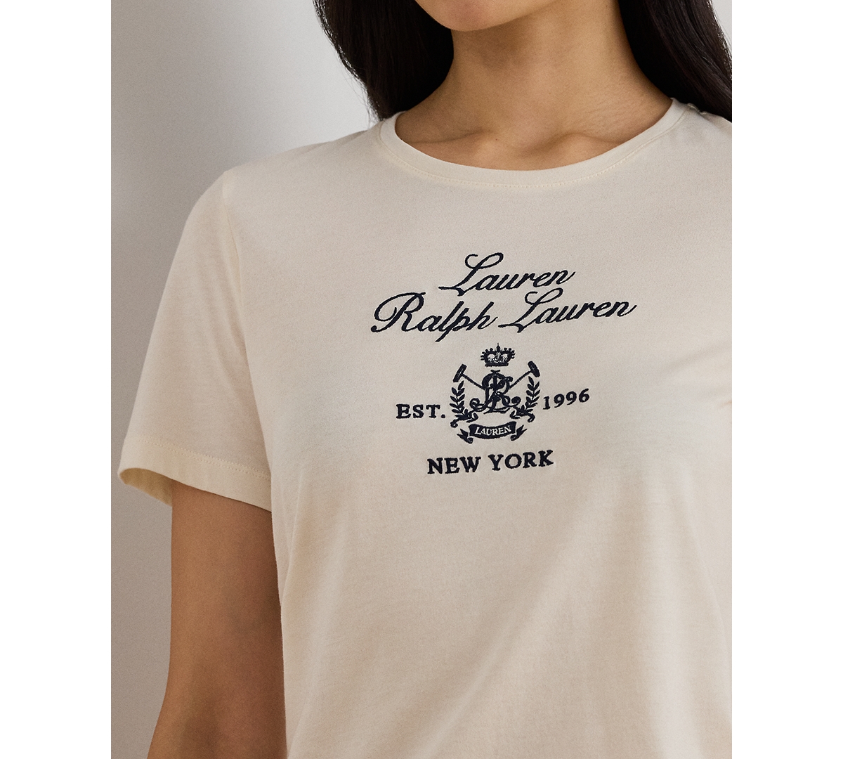 Ralph Lauren Petite Pima Micro Modal-katlin Short Sleeve T-shirt In White