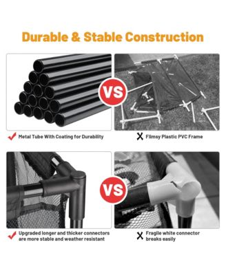 2 Pack Pool Toy Storage Bin Mesh Basket Organizer with Wheels Metal Frame