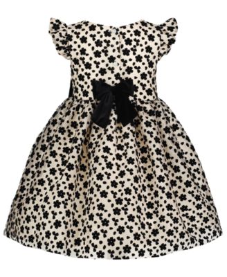 Baby Girls' Round Neck Flocking Dress