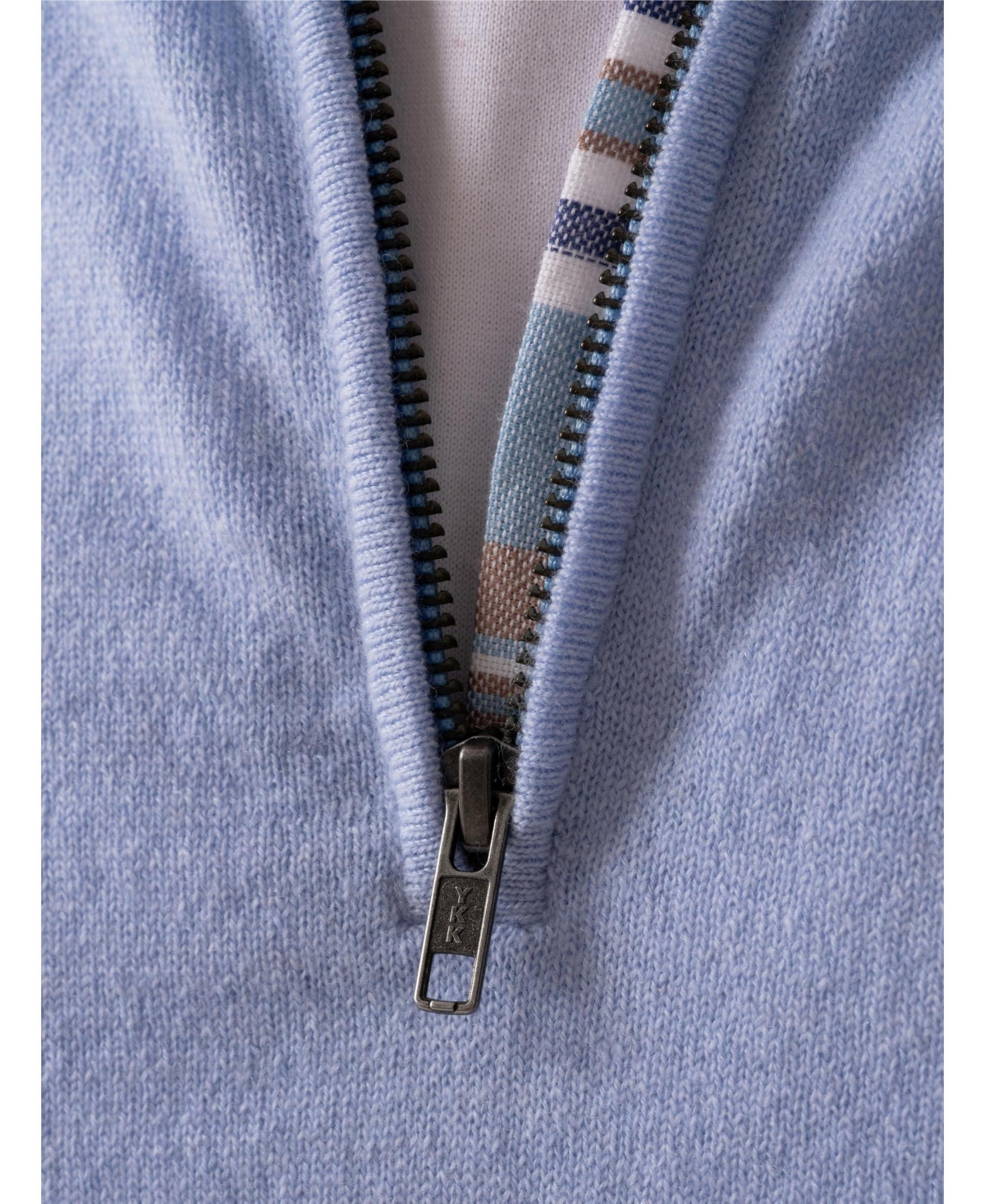 Koy Clothing Men's Navy Wool/Cashmere Qtr Zip Jumper