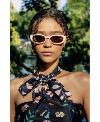 Silk Skinny Scarf Midnight Garden