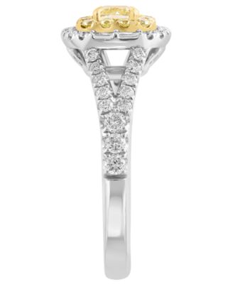 White and Yellow Diamond Ring (7/8 ct. t.w.) in 18k Two-Tone Gold
