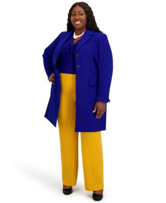 Women's Three Button Patch Pocket Trench Coat