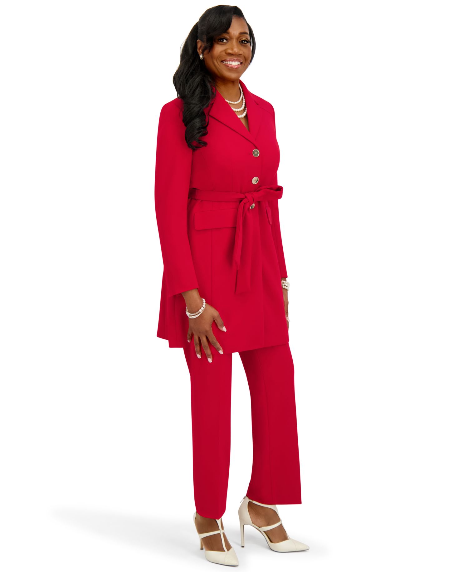 Women's Three Button Patch Pocket Trench Coat