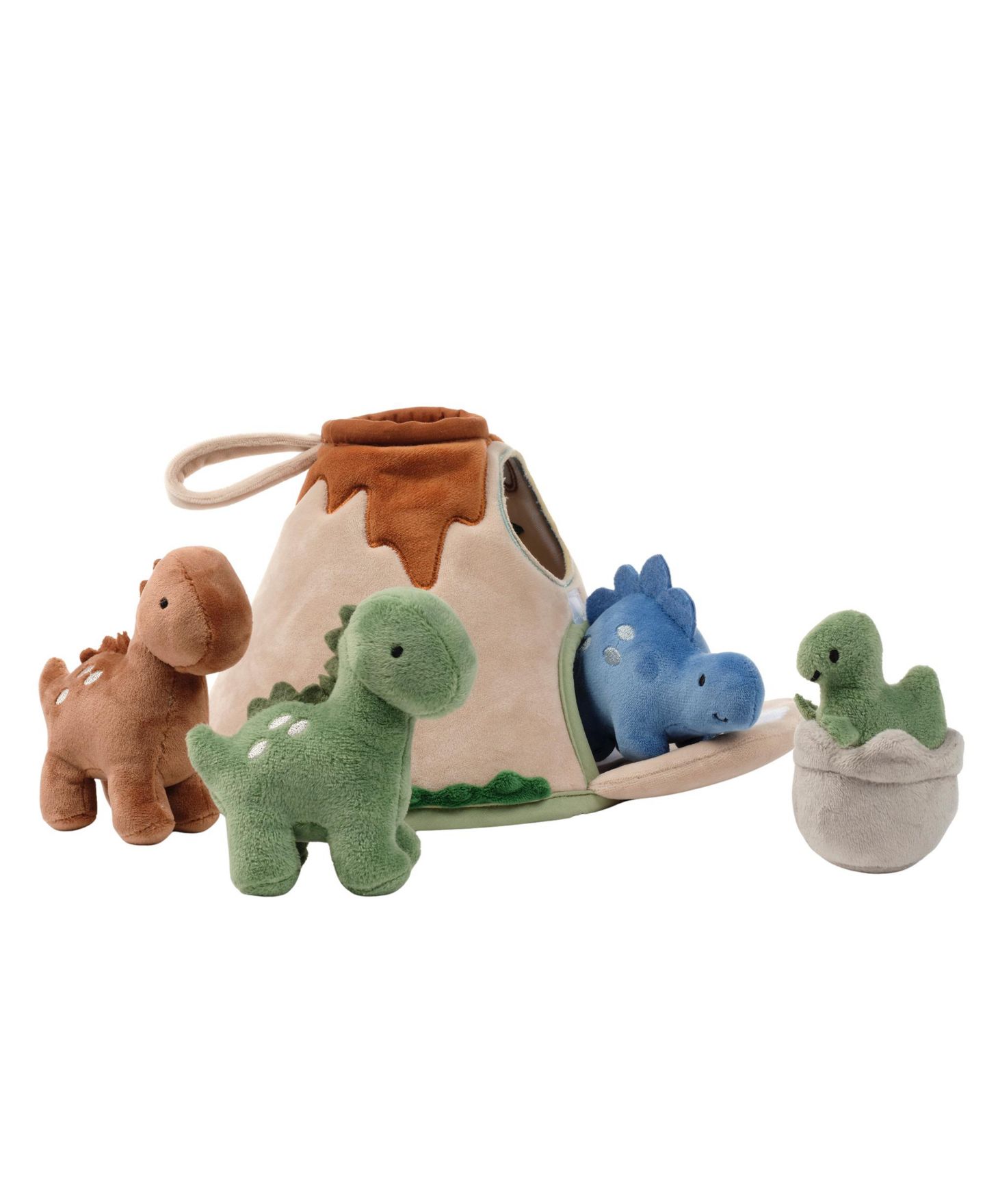Детские мягкие игрушки Lambs & Ivy Dino-Might Interactive Volcano and Dinosaurs, 5-Piece Set, цвет: Разноцветный — фото 4