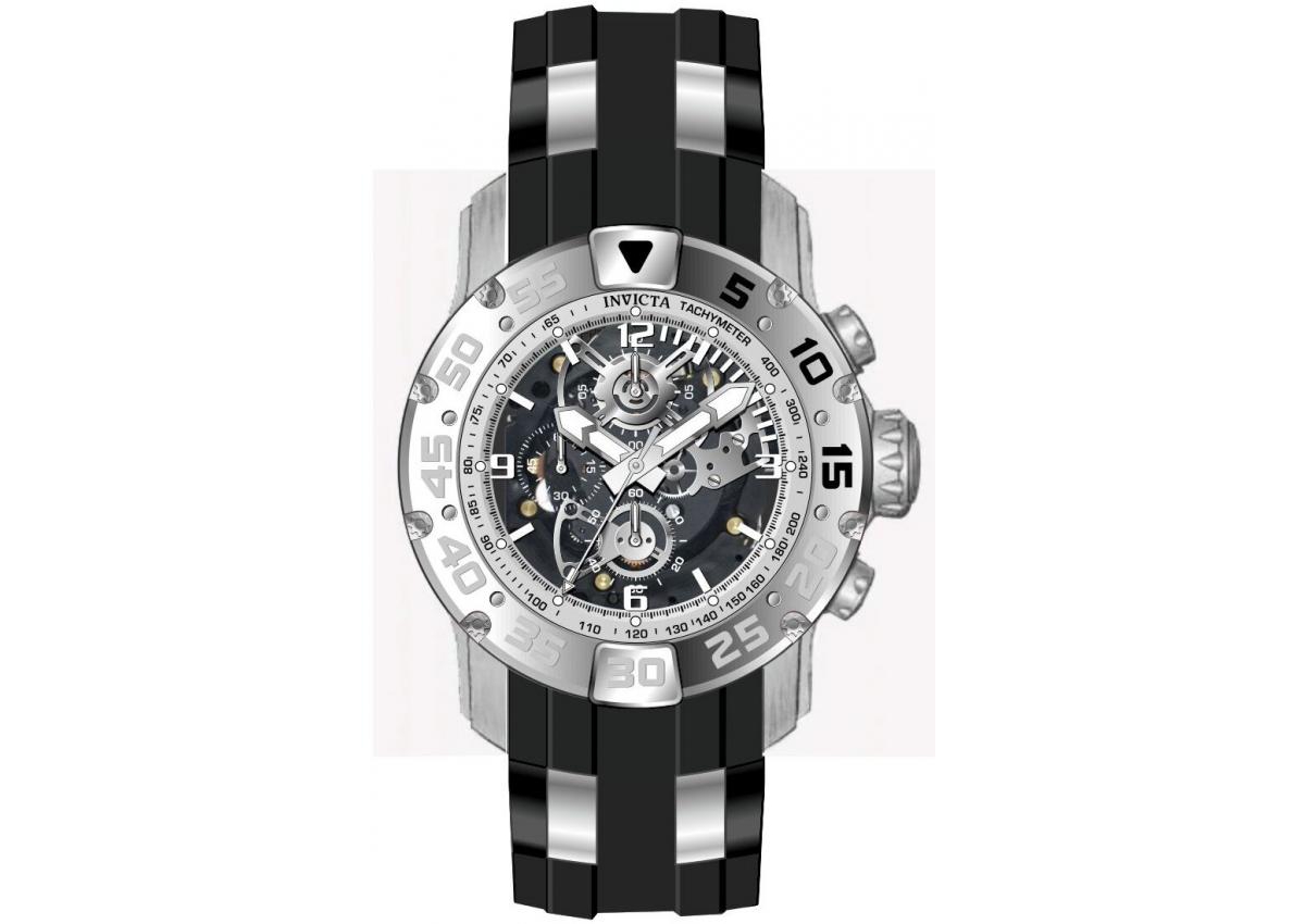 Invicta Men's Invicta Racing Quartz Multifunction Black Dial Watch