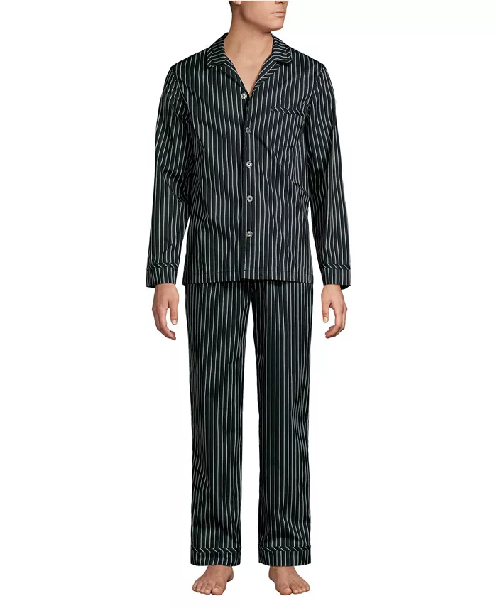 Men's Long Sleeve Temperature Regulating Woven Sleep Set