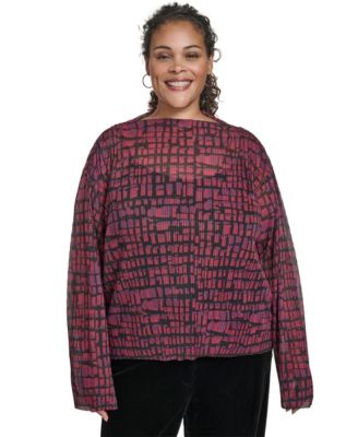 Calvin Klein - Plus Size Printed Long Sleeves Top