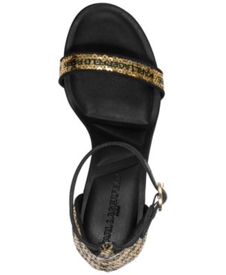 Kenz Logo Sequin Dress Sandals