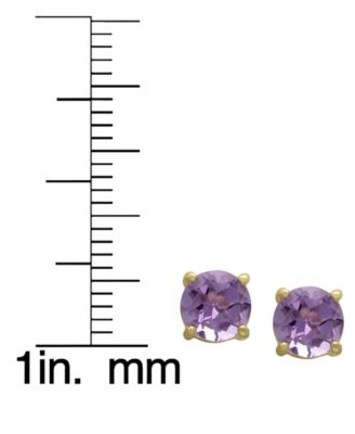 4-Pair Amethyst, Blue Topaz, Citrine and Peridot Stud Earrings in 14k Gold Over Sterling Silver