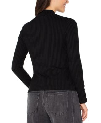 Petite Long Sleeve Mock Neck Knit Top