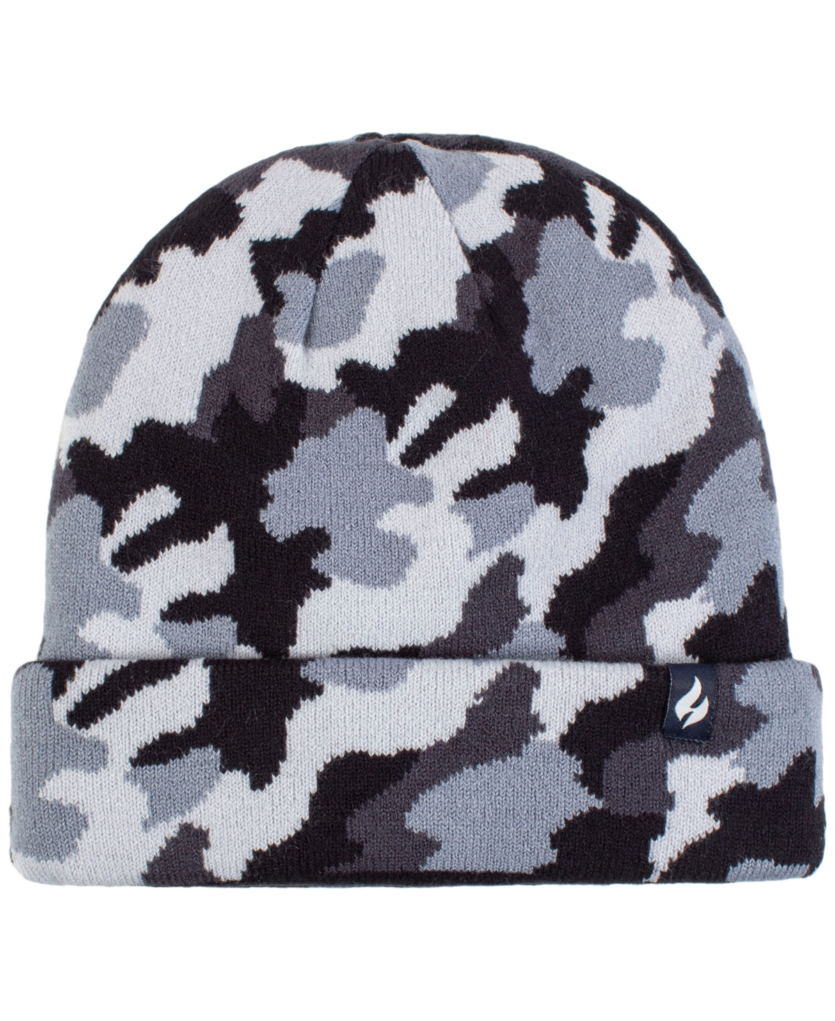 Heat Holders Boys 8-16 Gavin Camouflage Knit Roll Up Hat In Gray