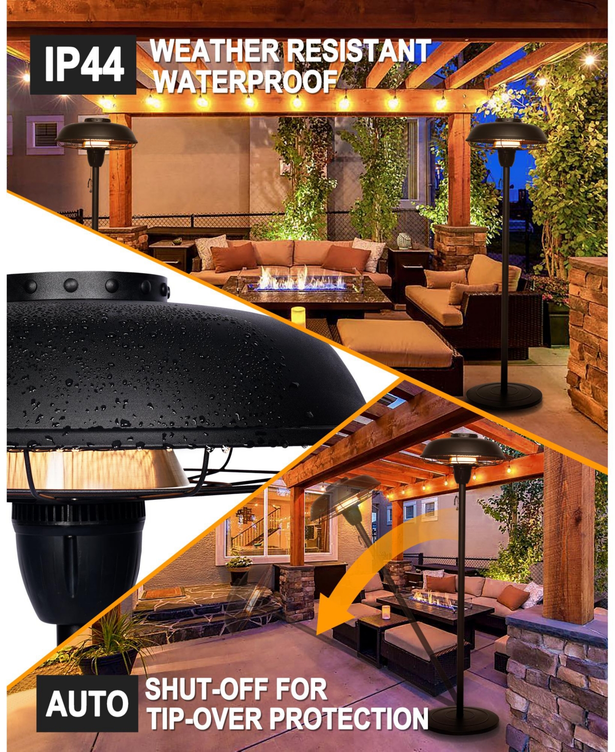 Zachvo 1500w Infrared Indoor And Outdoor Portable Patio Heater