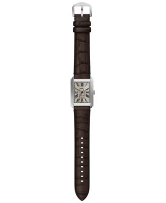 Men's Carraway Automatic Brown Croco Leather Watch, 30mm