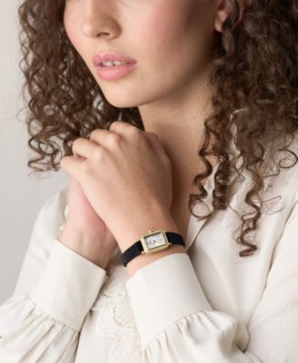 Women's Raquel Two-Hand Black Velvet Watch, 18mm