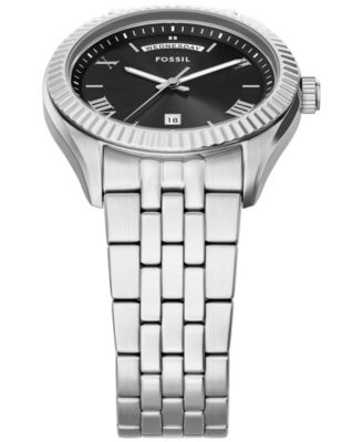 Men's Campbell Three-Hand Day-Date Stainless Steel Watch, 42mm