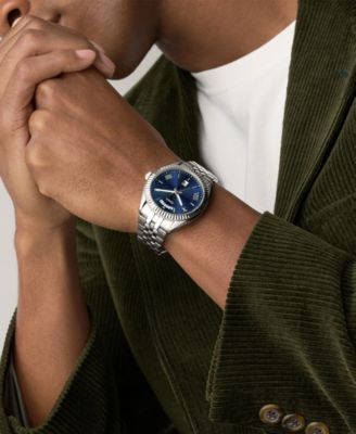 Fossil Men's Campbell Three-Hand Day-Date Stainless Steel Watch