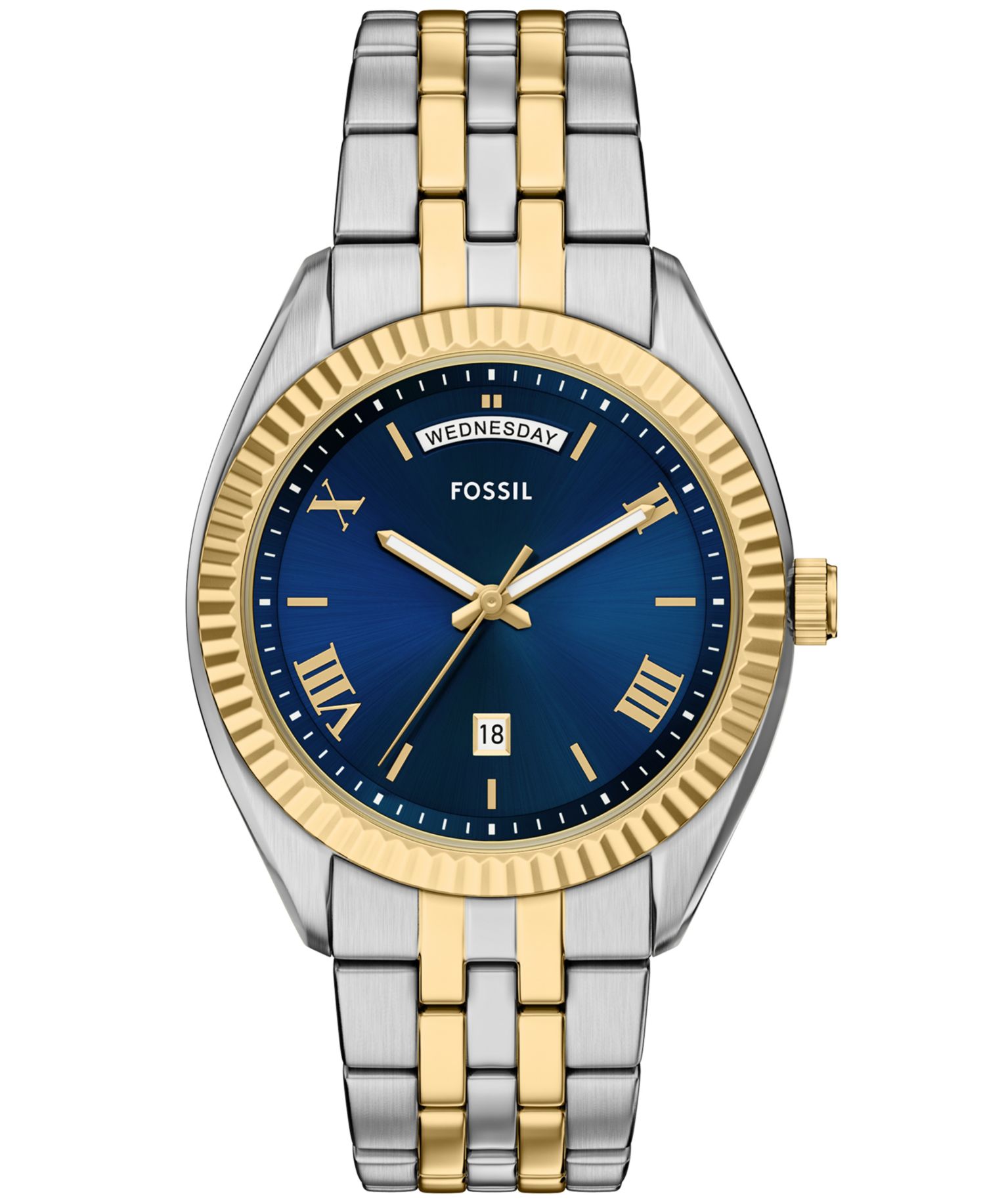 Men's Campbell Three-Hand Day-Date Two-Tone Stainless Steel Watch, 42mm